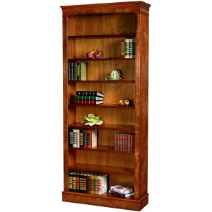 Bespoke Tall Open Bookcase Burr Elm