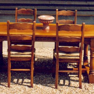 Bespoke Solid Oak Refectory Table & Ladder Back Chairs