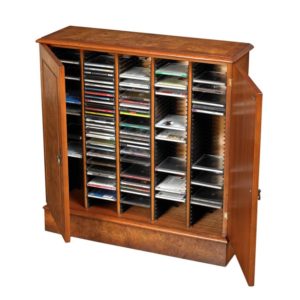 Bespoke CD Storage Cupboard Burr Elm