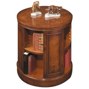 Bespoke Low Round Revolving Bookcase Elm