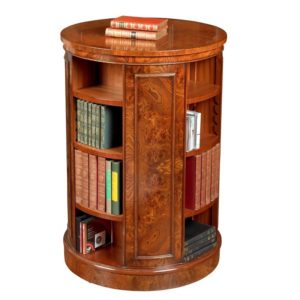 Bespoke Tall Revolving Round Bookcase Elm