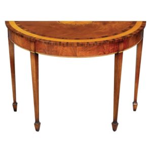 Bespoke Inlaid Demi-Lune Console Mahogany