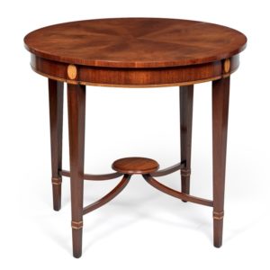 Bespoke Round Console Table Mahogany