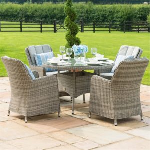 Oxford Venice 4 Seater Round Dining Set