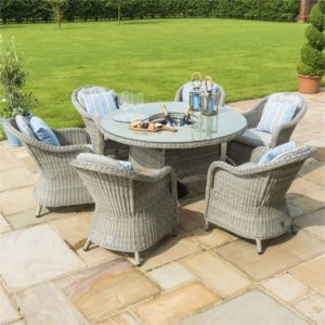 Oxford Heritage 6 Seater Round Dining Set with Ice Bucket & Lazy Susan