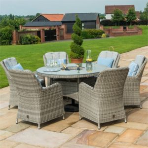 Oxford Venice 6 Seater Round Dining Set with Ice Bucket & Lazy Susan