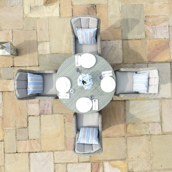 Oxford Venice 4 Seater Round Dining Set - Image 2