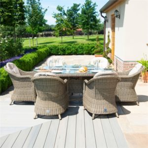 Winchester Heritage 6 Seater Oval Dining Set with Fire Pit