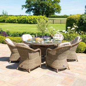Winchester Heritage 6 Seater Round Dining Set with Ice Bucket & Lazy Susan