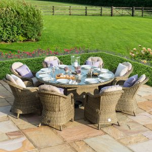 Winchester Heritage 8 Seater Round Dining Set with Ice Bucket & Lazy Susan