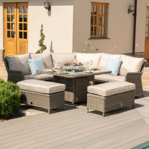 Winchester Royal Corner Dining Set with Fire Pit Table
