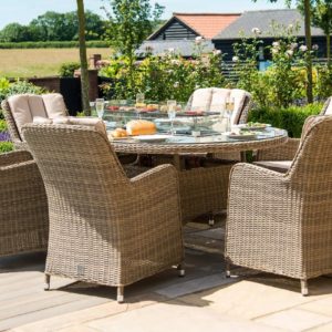 Winchester Venice 6 Seater Oval Dining Set with Fire Pit Table