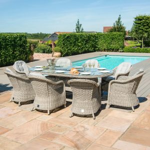 Oxford Heritage 8 Seater Oval Dining Set with Fire Pit