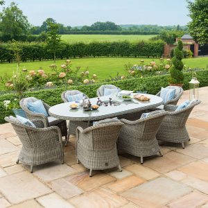 Oxford Heritage 8 Seater Oval Dining Set with Ice Bucket & Lazy Susan