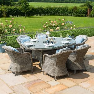 Oxford Heritage 6 Seater Oval Dining Set with Ice Bucket & Lazy Susan