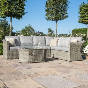 Oxford Large Corner Sofa Set with Fire Pit Coffee Table