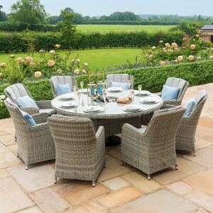 Oxford Venice 8 Seater Round Dining Set with Ice Bucket & Lazy Susan