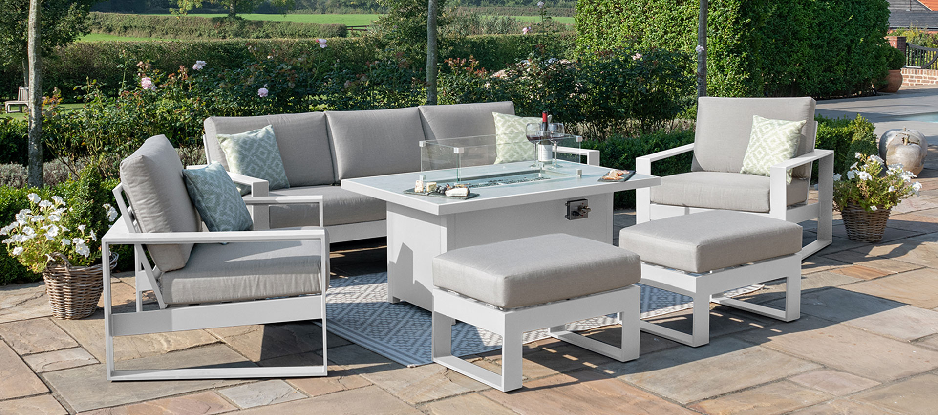 Amalfi 3 Seater Sofa Set with Fire Pit Table Sussex Grange Furniture