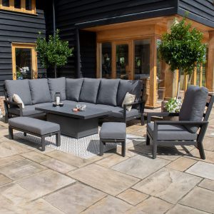 Manhattan Reclining Corner Dining Set with Rising Table & Extra Armchair