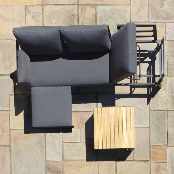 Oslo Chaise Sofa Set with Teak Coffee Table - Image 9