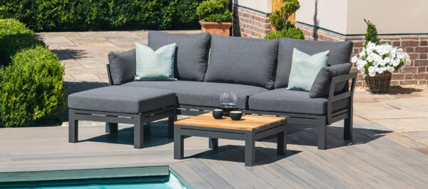 Oslo Chaise Sofa Set with Teak Coffee Table - Image 7