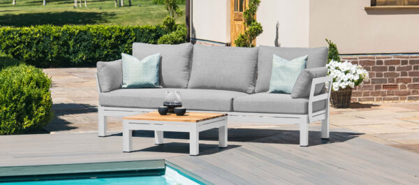 Oslo Chaise Sofa Set with Teak Coffee Table - Image 3