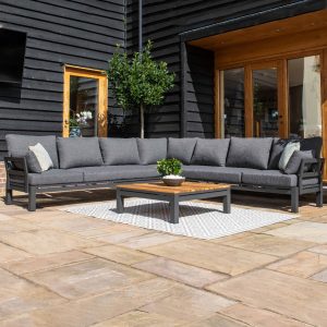 Oslo Large Corner Group with Teak Coffee Table