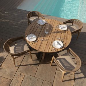 Porto 4 Seat Round Dining Set